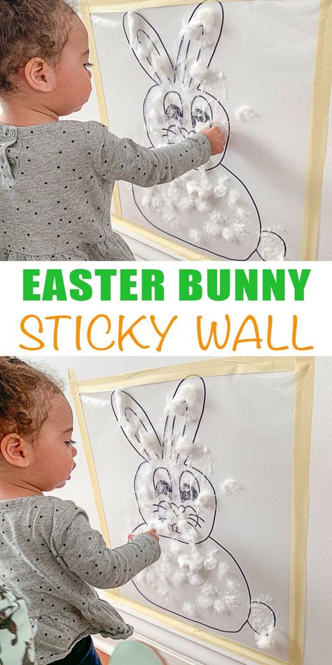 Indoor activities for kids Easter Activities For Toddlers, Bunny Activities, Easter Crafts Preschool, Sticky Wall, Easter Crafts For Toddlers, Easter Arts And Crafts, Fun Easter Crafts, Easter Preschool, Easter Activities For Kids