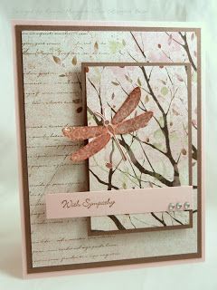 Interesting Card Ideas, Dragonfly Cards, Leaf Stamp, Cards Sympathy, Asian Cards, Sympathy Cards Handmade, Pink Dragonfly, Dragon Flies, Dragonfly Dreams