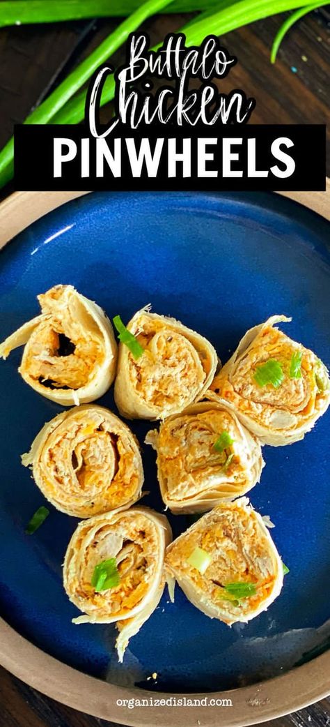 Throw together an appetizer fast. My Buffalo Chicken Pinwheels are easy to make, require few ingredients and are a party favorite. Roll Ups Appetizers, Tortilla Roll Ups Appetizers, Buffalo Chicken Roll Ups, Buffalo Chicken Tortilla, Football Meals, Buffalo Chicken Roll Up, Pinwheel Wraps, Buffalo Chicken Pinwheels, Buffalo Chicken Rolls