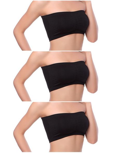 PRICES MAY VARY. Material: 92% Polyamide 8% Elastane Seamless strapless bandeau and very stretch. Front with lining, with removable pad. soft and comfortable, suitable for matching with dress, shirt, off shoulder styles. 7 colors available - - black, grey, nude, white, navy,wine red,green. 7 sizes available - - XS, S, M, L,XL, 2XL, 3XL Care Instruction: Machine Wash Cold, Gentle Cycle, Line Dry ,Do Not Bleach, Do Not Iron. Style：Seamless strapless Bandeau with removable pad.  Material: 92% Polya Tube Top Bra, Tube Bra, Crop Tube Top, Bra Strapless, Bra Image, Strapless Bralette, Black Tube, Top Bra, Padded Bralette