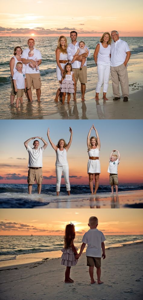 Family Beach Pictures Poses, Family Beach Pictures Outfits, Summer Family Portraits, Beach Photoshoot Family, Beach Picture Outfits, Beach Photography Family, Large Family Photos, Family Beach Portraits, Beach Weather