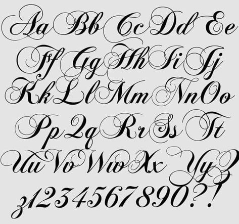 Lettrage Chicano, Cursive Fonts Alphabet, Old English Alphabet, Tattoo Lettering Alphabet, Alfabet Font, Tattoo Fonts Alphabet, Calligraphy Fonts Alphabet, Tattoo Fonts Cursive, Lettering Styles Alphabet