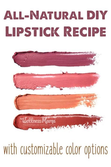 Lipstick Recipe, Pedicure Rosa, Homemade Lipstick, Makeup Recipes, Ideas De Maquillaje Natural, Homemade Makeup, Wellness Mama, Diy Lipstick, Homemade Lotion