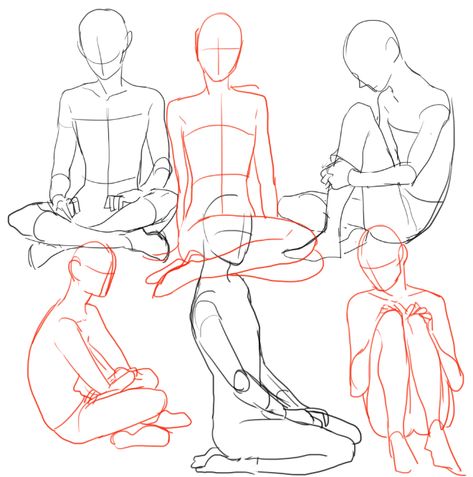 Pose Duduk, How To Draw People, Sitting Pose Reference, Drawing Body Poses, Draw People, Sitting Poses, 캐릭터 드로잉, 인물 드로잉, Anatomy Drawing