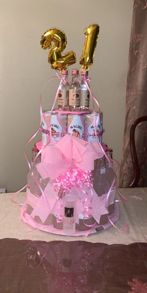 21st Birthday Cake Square, 21 Can You Do Something For Me, 21 Birthday Ideas Party, 21st Birthday Drink Tower, 21 Cakes Birthday Turning 21, 21st Alcohol Cake, 21st Birthday Best Friend Gift Ideas, Cookie Cake 21st Birthday, Creative 21st Birthday Gifts