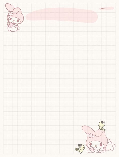 My Melody Note Taking Paper - Notability Gallery Note Taking Paper, Sampul Notebook, Notebook Paper Template, Writing Paper Template, Samsung Notes, Writing Paper Printable Stationery, Note Pad Design, Notebook Templates, Note Writing Paper