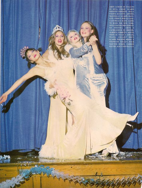 Leilani Bishop ~ Italian Vogue Ellen Von Unwerth Navia Nguyen, Nina Brosh, Leilani Bishop, Queer Prom, Vogue Italy, 90s Prom, Prom Photoshoot, 80s Prom, 90s Runway Fashion