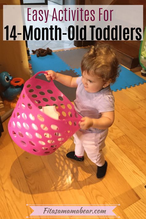 Easy, no prep activity ideas for fourteen month old toddlers! Use everyday items and tasks to help your toddler learn #activitiesforkids #activitiesfortddlers #parentingtips #toddleractivities Fine Motor Activities For 15 Month Old, Activities For 19 Month Old Toddlers, 14-16 Month Old Activities, Activities For 16 Month Old, 13 Month Old Activities, 15 Month Old Activities, Months Activities, Grandkid Crafts, Activities For One Year Olds