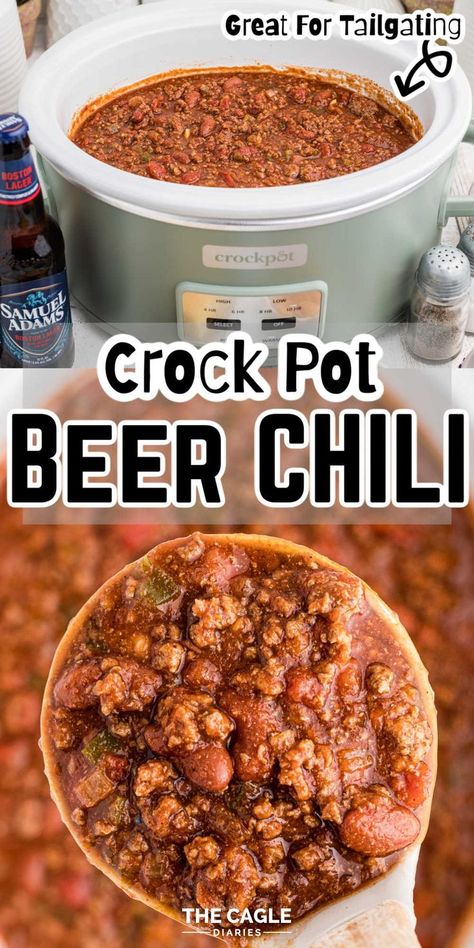 Beer Chili Recipe, Beer Chili, Bean Chili Recipe, Best Chili Recipe, Chili Recipe Crockpot, Crockpot Chili, Chilli Recipes, Chili Recipe Easy, Slow Cooker Chili