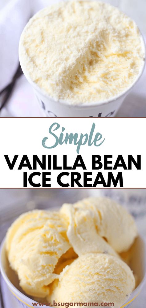 Treat yourself to a scoop of heaven with this easy homemade Simple Vanilla Bean Ice Cream Recipe. Made with real vanilla beans, it's a summer must-try! #icecream #vanillaicecream French Vanilla Ice Cream, Frozen Deserts, Ice Cream Recipes Machine, Custard Ice Cream, Bean Ice Cream, Vanilla Ice Cream Recipe, Ice Cream Maker Recipes, Making Homemade Ice Cream, Ice Cream Mixture