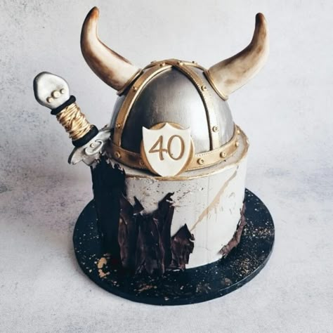 Viking Grooms Cake, Viking Birthday Cake For Men, Viking Cake Ideas For Men, Viking Birthday Party For Adults, Viking Cake Ideas, Vikings Cake Ideas, Viking Birthday Cake, Viking Party Ideas, Viking Party Decorations