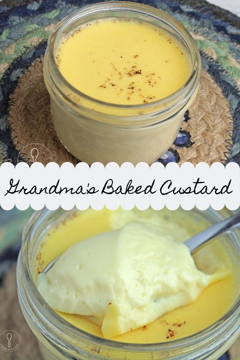 Grandmas Baked Custard, Baked Vanilla Custard Recipe, Egg Custard Pudding Recipe, How To Make Egg Custard, Whole Egg Custard, Rice Custard Recipe, Baked Egg Custard Recipe, Baked Custard Recipe Simple, Hot Custard Recipe