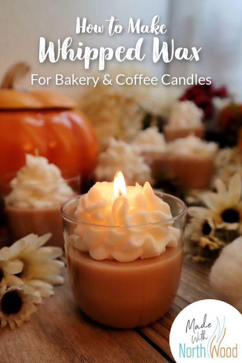 How to make whipped wax for bakery & coffee candles Best Selling Homemade Candles, Diy Coffee Candle How To Make, Candle Making Coffee Scented, Piping Wax For Candles, Whipped Wax Diy, How To Make Coffee Candles, Natural Scents For Candle Making, Whipped Soy Candles, Fall Candle Ideas Diy