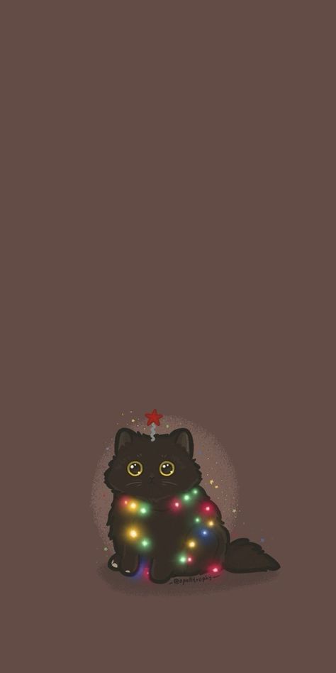 #christmas #aesthetic #cat #wallpaper #iphone #pinterest Wallpaper Gatos, Christmas Wallpaper Iphone Cute, Kostuum Halloween, Xmas Wallpaper, Christmas Phone Wallpaper, Cute Christmas Wallpaper, Halloween Wallpaper Iphone, Wallpaper Iphone Christmas, Holiday Wallpaper