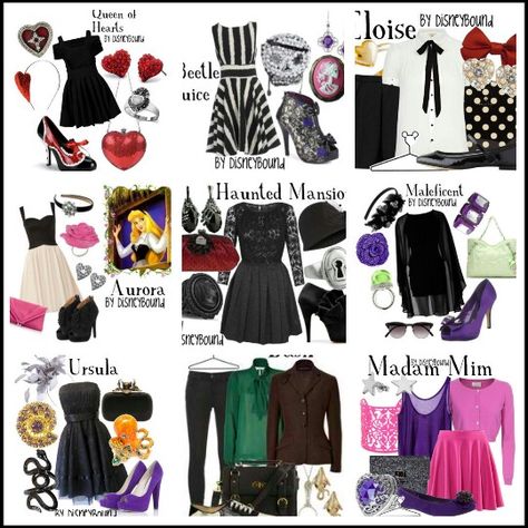 Disney Bound Sanderson Sister Disney Bounding, Disneybound Outfits Casual Villains, Disney Bounding Villains, Disney Villains Outfit Ideas, Disneybound Outfits Villians, Halloween Disney Bounding, Disney Villain Bounding, Disney Villain Inspired Outfits, Disney Bound Villains