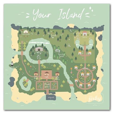 Animal Crossing Island Inspiration, Cottage Core Animal Crossing, Cottagecore Animal Crossing, Acnh Cottagecore, Map Layout, Animal Crossing 3ds, Ac New Leaf, Animals Crossing, Animal Crossing Funny