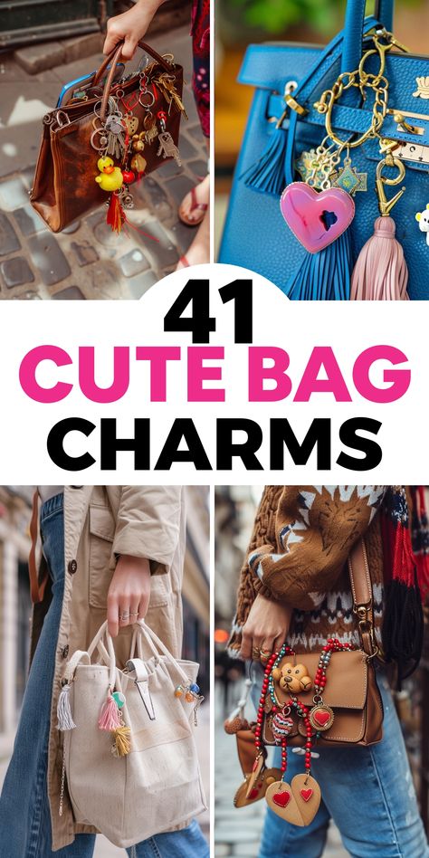 They’re play accessories for adults and I can’t enough of them. These bag charms for your crochet bag,… Bag Charm Ideas, Cute Bag Charms, Diy Bag Charm, Purse Charms Diy, Charm Ideas, Jewelry Necklace Simple, Neutral Bag, Accessorize Bags, Your Crochet