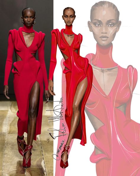 Fashion Sketchbook Inspiration, Trendy Outfits Indian, Fashion Figure Drawing, Alexander Mcqueen Dresses, Alexander Mcqueen Fashion, Draping Fashion, Fashion Illustration Sketches Dresses, Mcqueen Fashion, Beachwear Collection