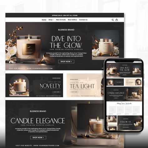 This Shopify Candle Website is an easy way to jump start your candle business and start selling products, and other services online. → (Other business types are accepted too!) Hi there! 🤍 Thank you for your interest in our services.  How It Works: We will be creating and setting up a Shopify store and website design. We will setup and install the selected design for the client. After we complete the website, we will showcase it to the client for their approval. 🤍 1. PICK YOUR WEBSITE PACKAGE ? Shopify Candle Website, Candle Website Ideas, Fragrance Website Design, Candles Website Design, Candle Website Design Inspiration, Candle Website Design, Luxury Website Design Inspiration, Shopping Website Design, Luxury Web Design