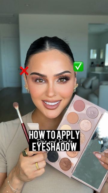 Christen Dominique on Instagram: "Eyeshadow can elevate your look or make it worse, let me show you some of my Do’s and Don’ts 👀  Eyeshadow Primer, and Essential Palette  @dominiquecosmetics   #Eyeshadow #makeup #howtoapplymakeup #eyeshadowpalette #eyeshadowtutorial #makeuptutorial" Tart Eyeshadow Palette Looks, Neutral Glam Makeup Tutorial, Jaclyn Hill Volume 2 Palette Looks Step By Step, 5 Minute Eyeshadow, Morphe 35v Palette Looks, Eyeshadow Placement Chart, Julep Eyeshadow Stick Looks, Daytime Eyeshadow Looks, Neutral Eyeshadow Looks Step By Step