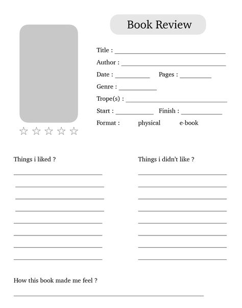 Bujo Book Tracker Minimalist, Book Diary Template, Digital Book Review Template, Simple Book Review Template, Reading Journal Book Review Page, Digital Journal Aesthetic Template, Reading Journal Minimalist, Books Reviews Template, Book Notes Template