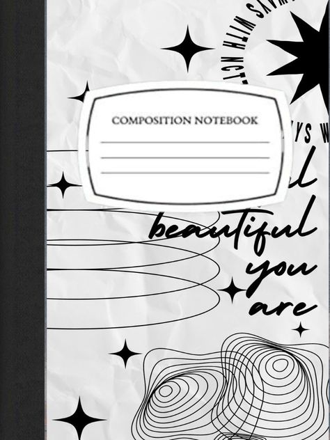 Goodnotes Cover Composition, Digital Composition Notebook Cover, Composition Book Template Aesthetic, Aesthetic Composition Notebook Cover, Diary Cover Template, Diary Design Cover, Note Book Ideas Cover, School Notebook Ideas Cover, Front Cover Design Notebook