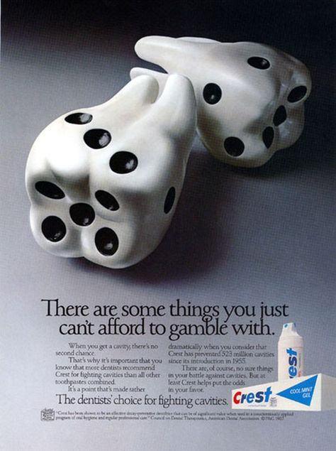 Don’t Roll The #Dice Where Your #Teeth Are Concerned! Advertising Techniques, Clever Advertising, 광고 디자인, Visual Metaphor, Dental Art, Publicidad Creativa, Plakat Design, Guerilla Marketing, Best Ads