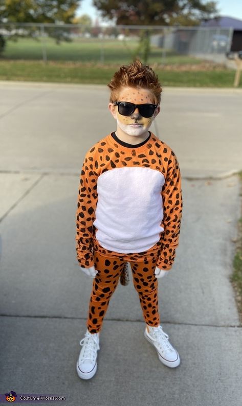 Diy Cheetah Costume, Kids Cheetah Costume, Animal Costume Ideas, Red Wig Costume, Tiger Costume Diy, Diy Costumes For Boys, Animal Costumes For Kids, Cheetah Costume, Cheetah Clothes