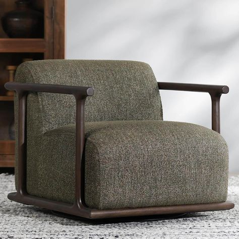 Lucia Swivel Accent Chair Kale Green | Classic Home Lucia Swivel Accent Chair in Kale Green | Nebraska Furniture Mart Furniture Design Chair, Smart Home Design, Swivel Accent Chair, Classic Home, Entertainment Furniture, Home Theater Seating, Universal Furniture, Boucle Fabric, Hand Crafted Furniture