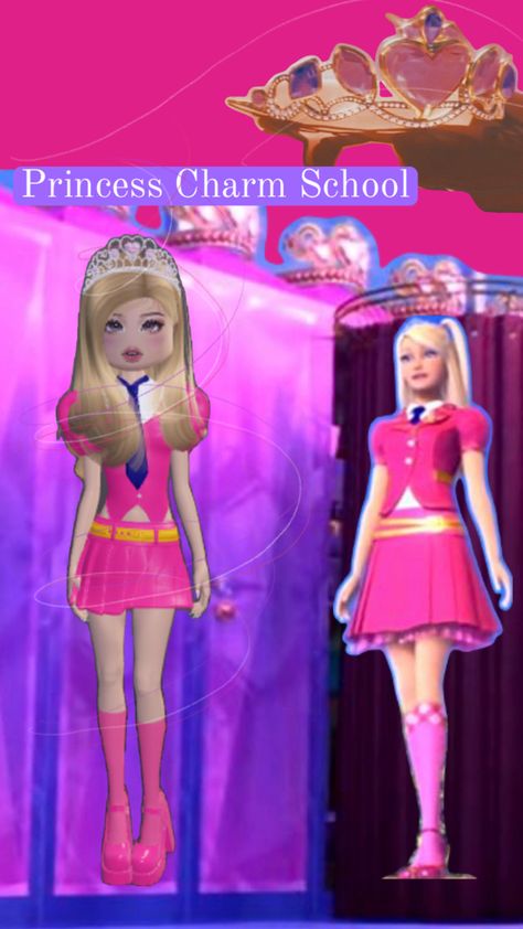 Princess Charm School, Clothing Studio, Aesthetic Roblox Royale High Outfits, Hello Kitty Cake, Charm School, School Dresses, Fantasy Dress, Barbie Collection, Outfit Combinations