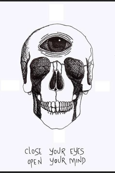 Age Tattoo, Psy Art, Eyes Open, A Skull, Trippy Art, Close Your Eyes, Skull Art, A Drawing, Third Eye