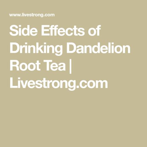 Side Effects of Drinking Dandelion Root Tea | Livestrong.com Roasted Dandelion Root Tea Benefits, Dandelion Root Tea Benefits, Dandelion Root Benefits, Dandelion Tea Benefits, Roasted Dandelion Root Tea, Dandelion Coffee, Roasted Dandelion Root, Dandelion Benefits, Dandelion Root Tea