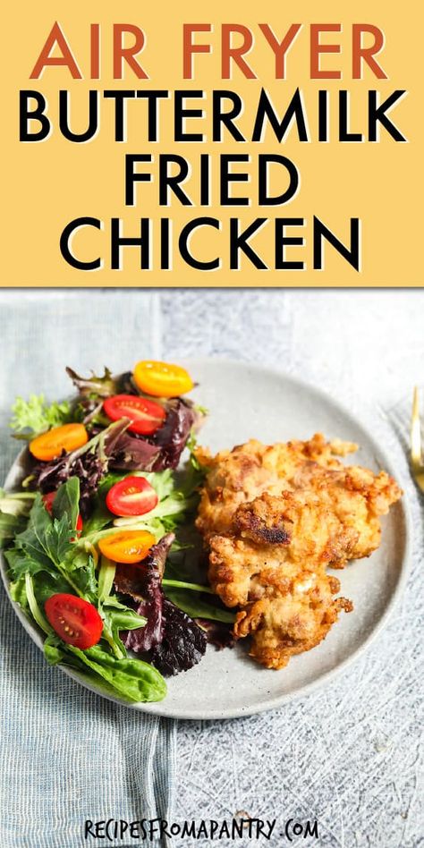 Easy Air Fryer Fried Chicken, Fried Chicken In Air Fryer, Southern Buttermilk Fried Chicken, Recipe For Kentucky Fried Chicken, Chicken In Air Fryer, Country Fried Chicken, Fried Chicken Recipe Southern, Air Fryer Fried Chicken, Southern Chicken