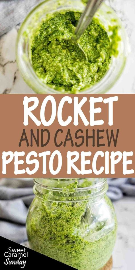 Cashew Pesto Recipe, Easy Pesto Recipe, Rocket Pesto, Rocket Recipes, Easy Pesto Pasta, Cashew Pesto, Healthy Dips, Dressing Recipes, Pesto Recipe