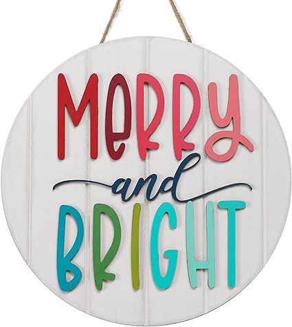 Amazon.com: 3D Christmas Merry and Bright Ornament Door Hanger Farmhouse Style Christmas Front Door Sign Christmas Decor Wooden Wreath (MERRY&BRIGHT) : Home & Kitchen Candles With Rings Inside, Ornament Door Hanger, Ornament Door, Christmas Merry And Bright, Wooden Wreath, Christmas Front Door, Front Door Christmas Decorations, Door Hangers Diy, Farmhouse Style Christmas