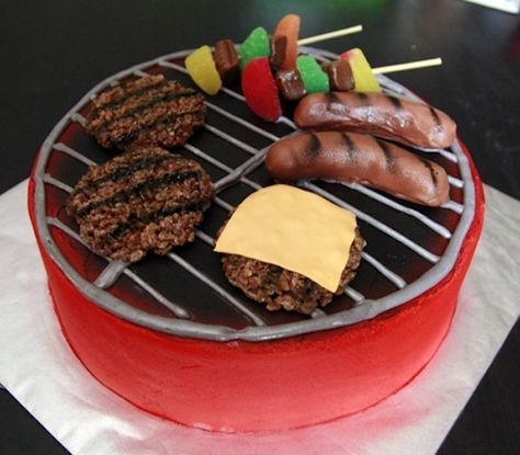 35 Impressive Cakes Shaped Like Grills For Fathers Day Bbq Cake, Torte Creative, Birthday Bbq, Torte Cupcake, Fathers Day Cake, Adult Birthday Cakes, Cake Shapes, Crazy Cakes, Cakes For Men