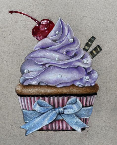 prismacolor cupcake drawing / instagram @ _zoe.art Cupcakes Art Drawing, Cupcakes Pictures, Drawing Instagram, Pencils Art, Cupcake Drawing, Cupcake Pictures, Cupcake Art, 3d Drawings, Color Pencil Art