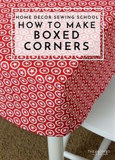 Learn the simple sewing technique for giving a flat piece of fabric boxed corners to fit over tables, cushions and more! Diy Sy, Sewing School, Sew Ins, Beginner Sewing Projects Easy, Fabric Boxes, Techniques Couture, Leftover Fabric, Sewing Projects For Beginners, Sewing Skills