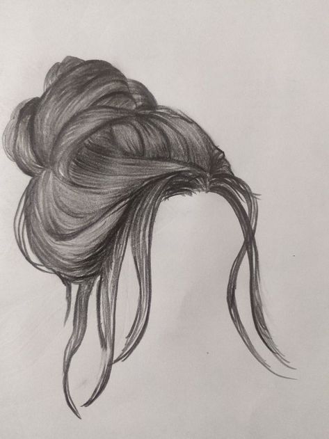 Sketch Of Hair, Hairstyles Sketching, Hair Styles Drawing Girl, Sketches Of Hair, Sketching Hairstyles, Hairs Sketches, Hair Sketch Ideas, Girl Hair Sketch, Hair Sketches Girl