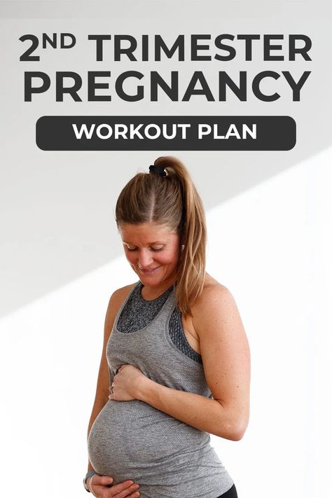 Maintain strength and prepare for labor with this safe and effective pregnancy workout plan for the 2nd trimester of pregnancy. The workouts range from prenatal strength training and LIIT or low impact interval training, to prenatal cardio and prenatal barre workouts. Follow along with a guided video for each day of the free pregnancy workout program. Prenatal Treadmill Workout, 2nd Trimester Workouts Gym, Second Trimester Workouts Beginners, Second Trimester Workouts At Home, 2nd Trimester Pregnancy Workout, Pregnancy Safe Workouts Second Trimester, Pregnancy Weight Lifting Workout, 2nd Trimester Workouts, Workout For Pregnant Women