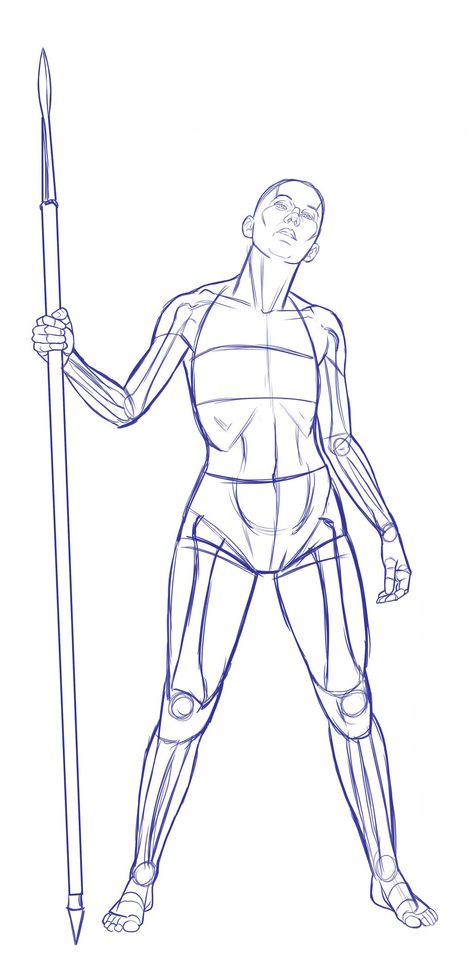 178.f.stand.spear by POSEmuse on DeviantArt Drawing Poses Male, Warrior Drawing, Action Pose Reference, Human Figure Drawing, Photographie Portrait Inspiration, Anatomy Poses, Standing Poses, Poses References, Figure Drawing Reference