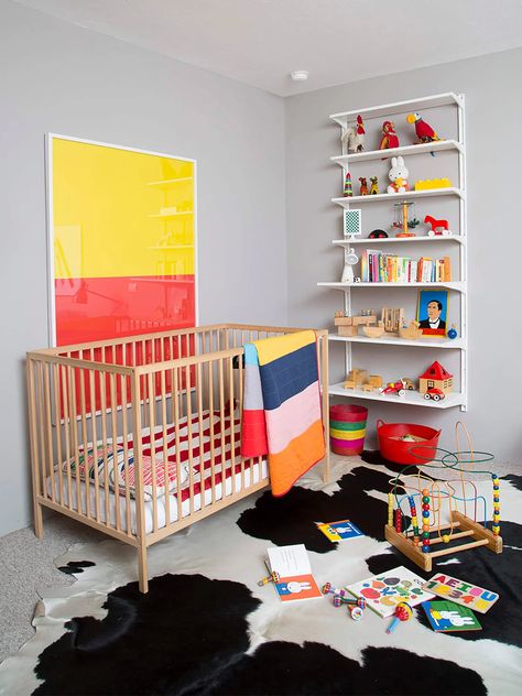 Floating Wall Unit, Bold Nursery, Transitional Spaces, Custom Cabinet Doors, Nursery Room Design, Nursery Room Inspiration, Kids Room Inspiration, Nursery Inspo, Nursery Colors