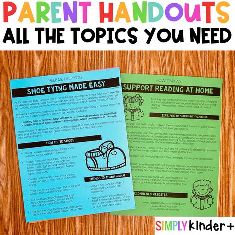 Parents As Teachers Activities, Parent Involvement Activities, Reading Support, Ashley Richardson, Shoe Tying, Kindergarten Parent, Parent Handbook, Family Literacy, Notes To Parents