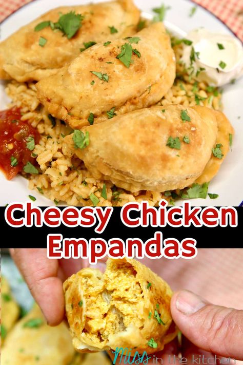 Chicken And Cheese Casserole, Garlic Grilled Chicken, Cheese Empanadas Recipe, Breakfast Empanadas, Crock Pot Shredded Chicken, Healthy Baked Chicken Breast, Homemade Empanadas, Chicken Empanadas, Mexican Dinners