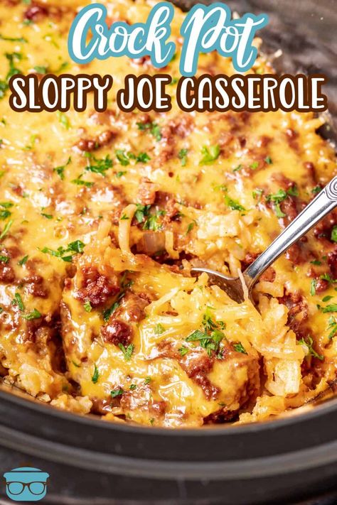 Crock Pot Sloppy Joe Casserole - The Country Cook Crock Pot Sloppy Joe, Crock Pot Sloppy Joes, Ground Beef Crockpot Recipes, Casserole Crockpot Recipes, Slow Cooker Sloppy Joes, Sloppy Joe Casserole, Crockpot Casserole, Easy Crockpot Dinners, Cook Dinner