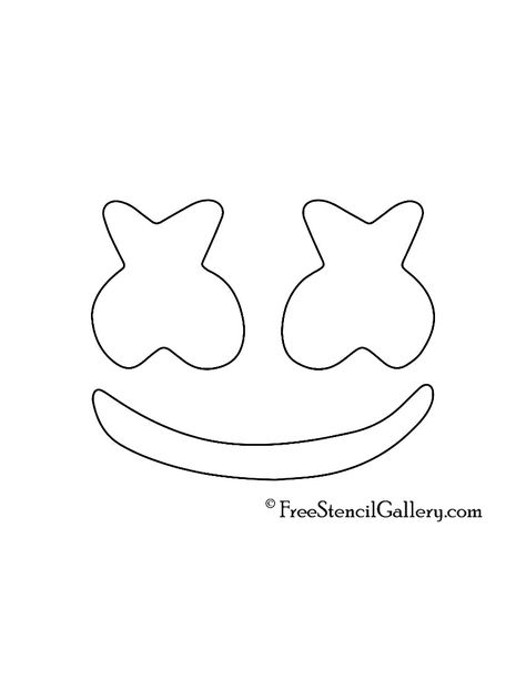 Marshmello Face Stencil | Free Stencil Gallery Fortnite Birthday Party Printables Free, Dj Marshmallow Cake, Fortnite Marshmello Party Ideas, Marshmallow Fortnite Cake, Fortnite Marshmello Cake, Fortnite Pumpkin Carving, Dj Marshmello Party Ideas, Marshmallow Fortnite, Dj Marshmello Cake