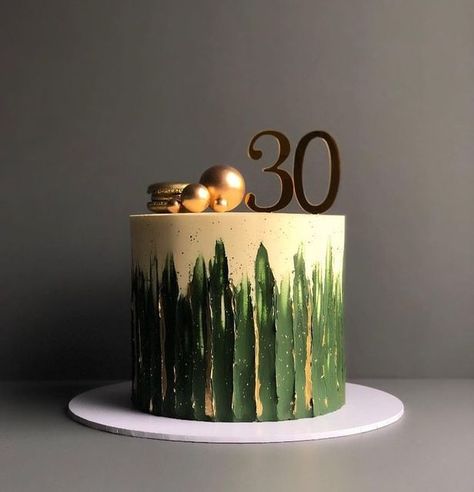 Masculine Birthday Cake, 30th Birthday Cakes For Men, 30th Birthday Cake For Women, Goodbye Cake, Army Birthday Cakes, Green Birthday Cakes, Cake Design For Men, 30th Birthday Cake, Birthday Cake Decorating Ideas