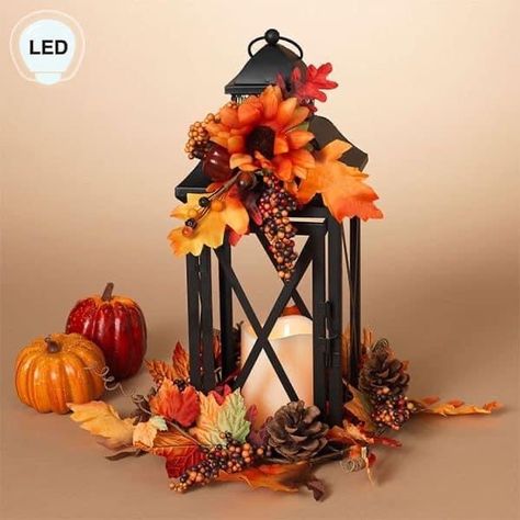 Lantern Projects, Fall Lantern Decor, Country Fields, Fall Lanterns, Lantern Centerpiece, Fall Lantern, Fall Mantle, Lantern Ideas, Lantern Centerpieces