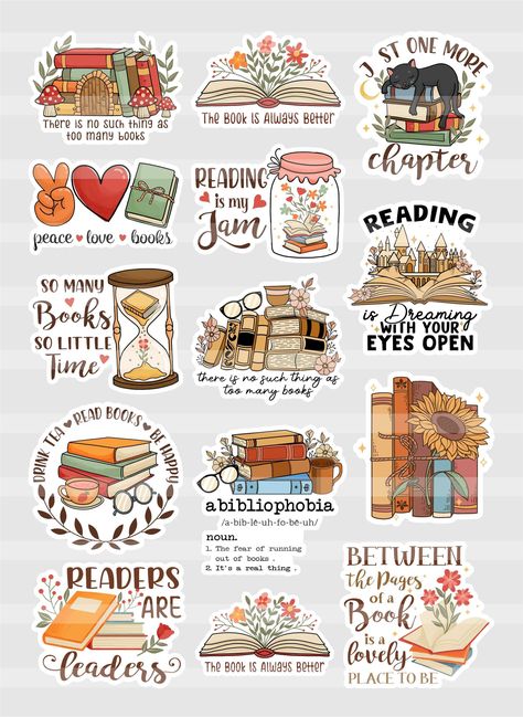 Stickers For Book Lovers, Bookish Stickers Free Printable, Book Lovers Stickers, Stickersheet Aesthetic, Spicy Book Stickers, Cricut Stickers Ideas, Books Stickers Aesthetic, Bookish Stickers Printable, Book Stickers Printable