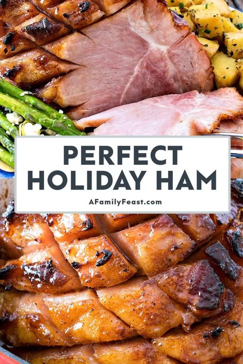 Perfect Holiday Ham - A Family Feast® Ham Easter, Honey Ham Glaze Recipe, Easter Recipes Dinner, Honey Baked Ham Recipe, Virginia Ham, Holiday Ham Recipes, Ham Recipes Baked, Ham Dinner, Ham Glaze Recipe